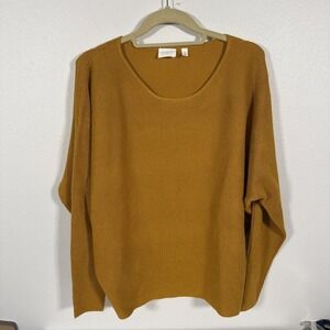 Cyrus Women's Golden Dolman Sleeve Ribbed Sweater Size XL A1‎